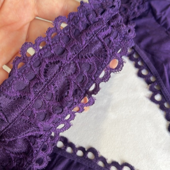 DK PURPLE LACE HALTER STRETCH BRALETTE 1X 2X 3X new lightweight plus - Picture 9 of 11